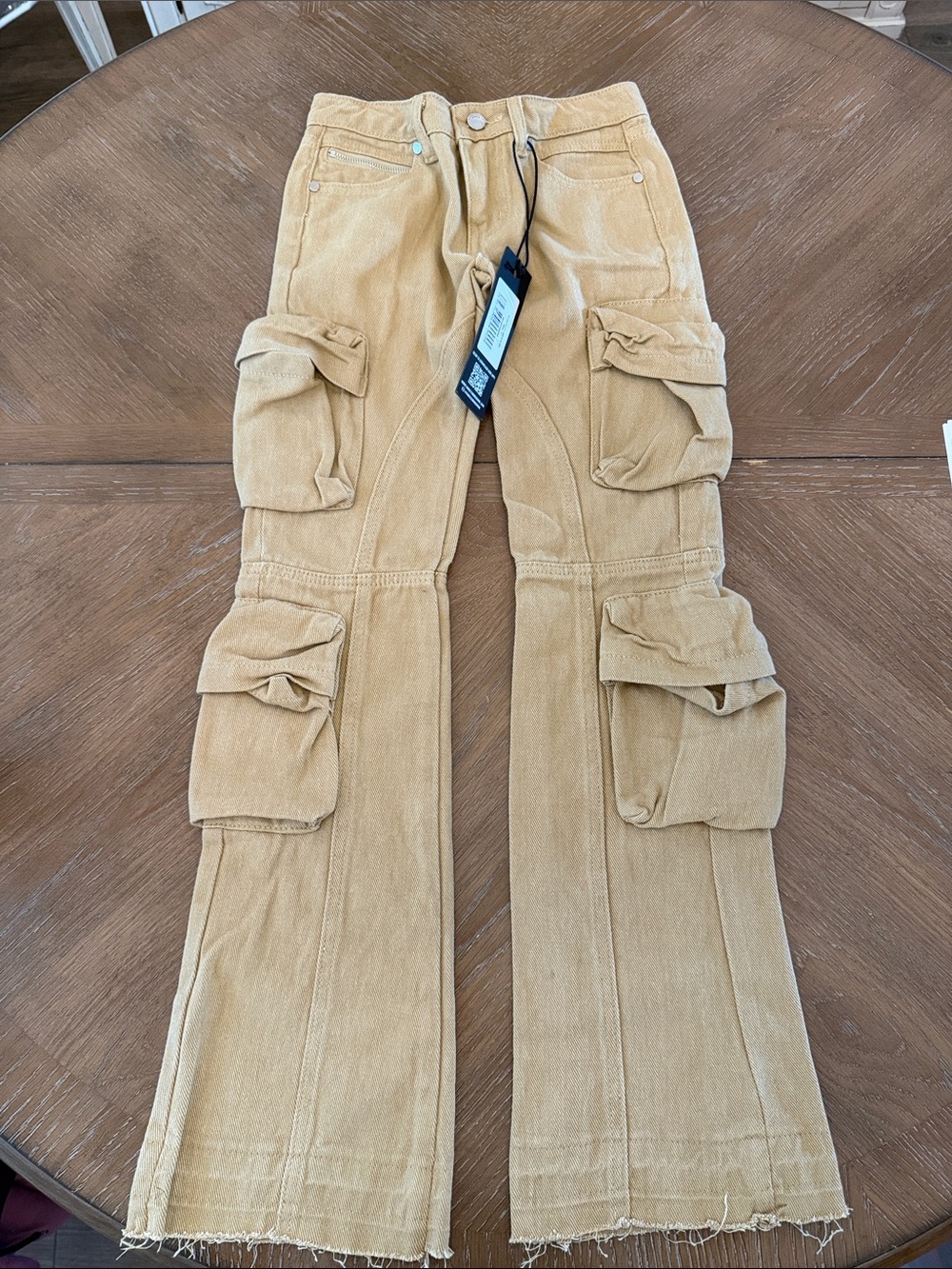 Rockstar Boys Cargo Flare Jeans in Beige size 10